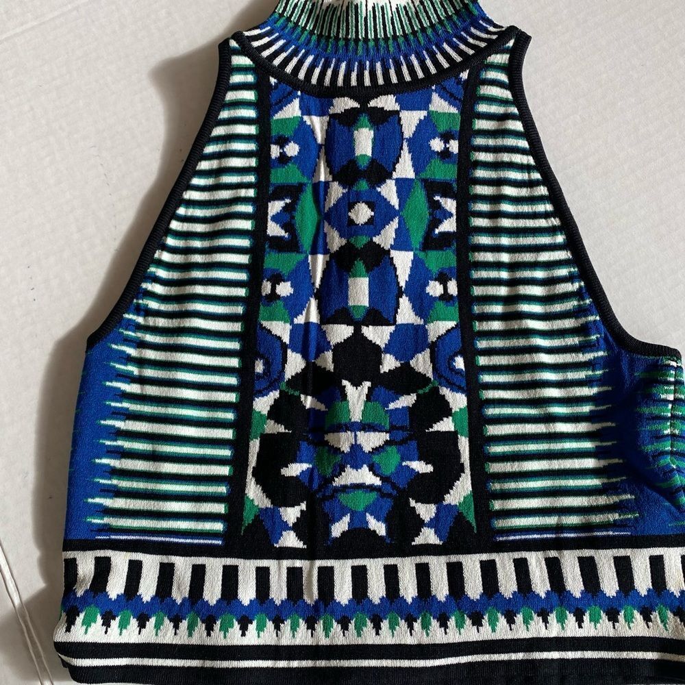 Thorn by Ronny Kobo Versatile Geometric Print Halter Top Women's Size XS EUC‎ - Picture 5 of 11